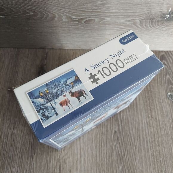 1000 Pieces Of Paper Puzzle - A Snowy Night, Christmas Piece Jigsaw Puzzle - Picture 4 of 5